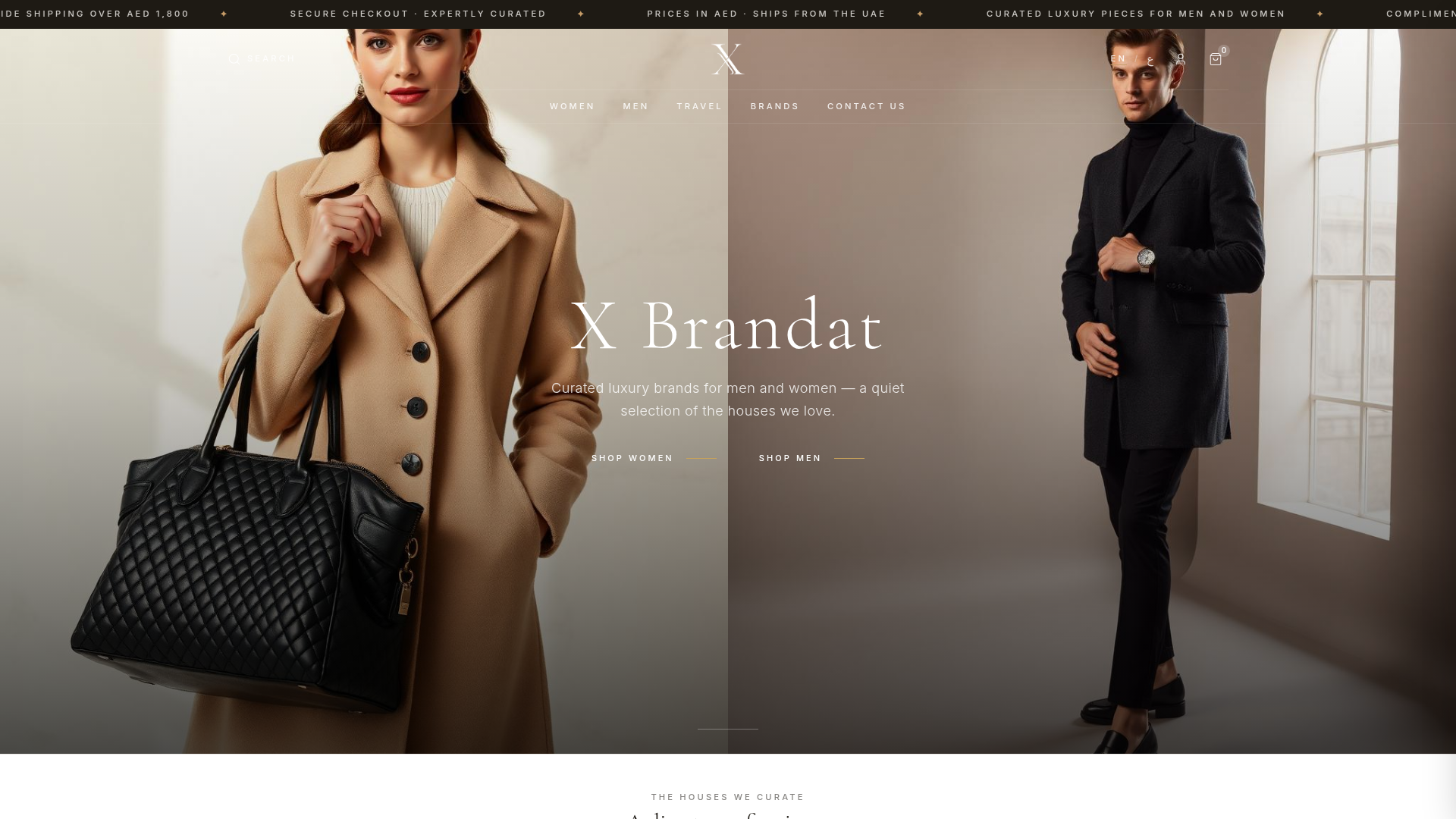 X Brandat website screenshot