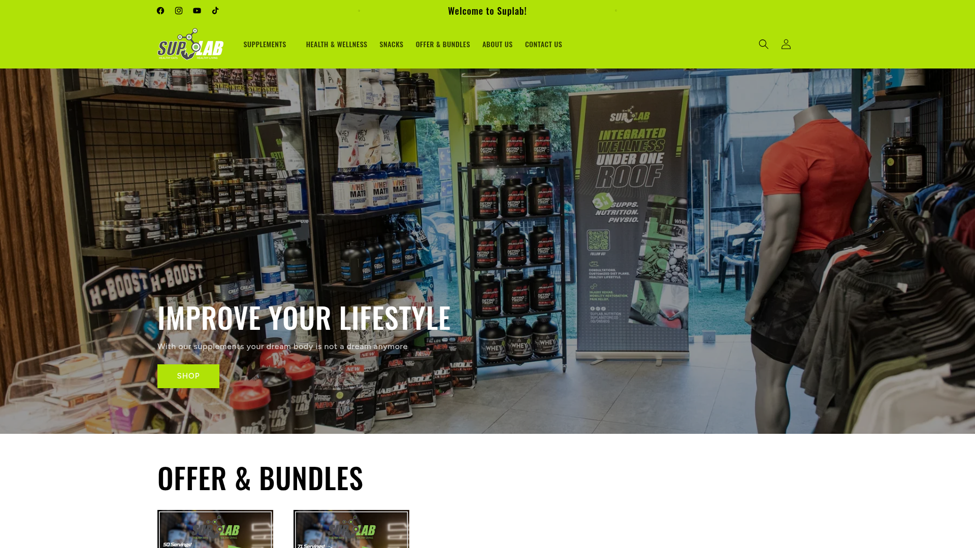 Suplab Store website screenshot